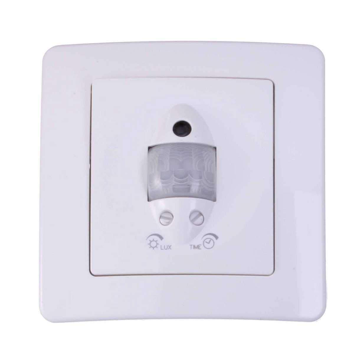 Gama de interruptores empotrados TEM Detector de movimiento Ekonomik blanco brillante
