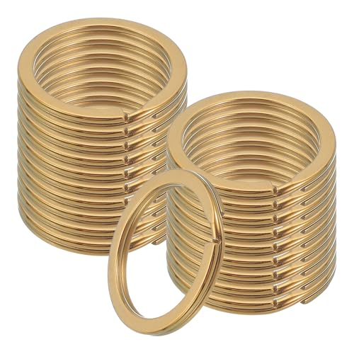 Porte-clés ronds dorés 32 mm parfaits pour suspendre vos clés de maison et d'auto