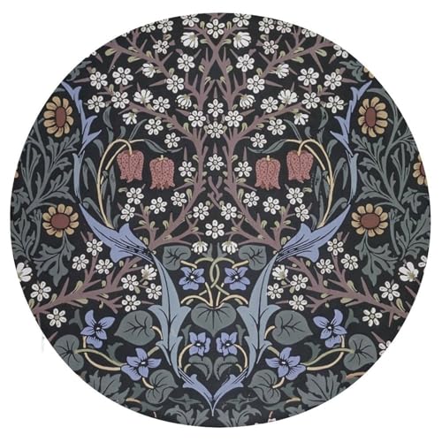 座布団 クッション 丸クッション William Morris ウィリアム・モリス 花柄 椅子 ざぶとん 丸型 シートクッション チェアパッド 椅子クッション 和座布団 滑り止め付き 低反発 体圧分散 抱き枕 持ち運び 通気性 洗える 枕芯付き 四季通用