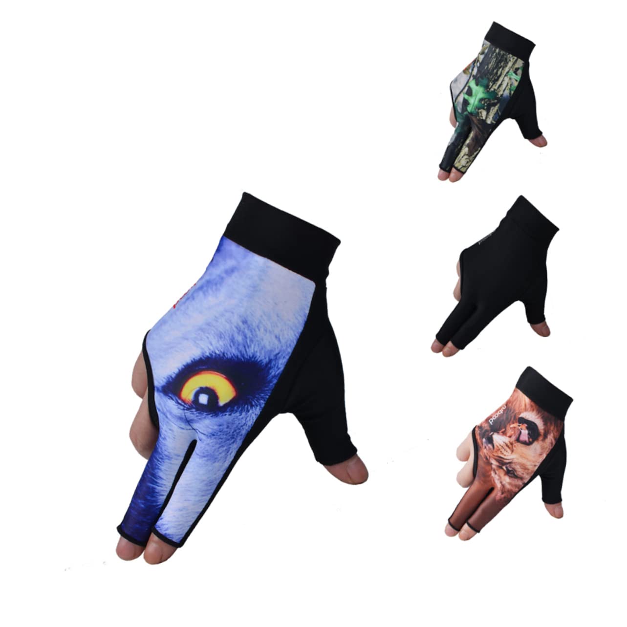 BELLIFFY High Elastic 3 Fingers Billiards Gloves Snooker Glove Wrist Guard Men's Pool Cue Glove Comfortable Breathable Universal Size