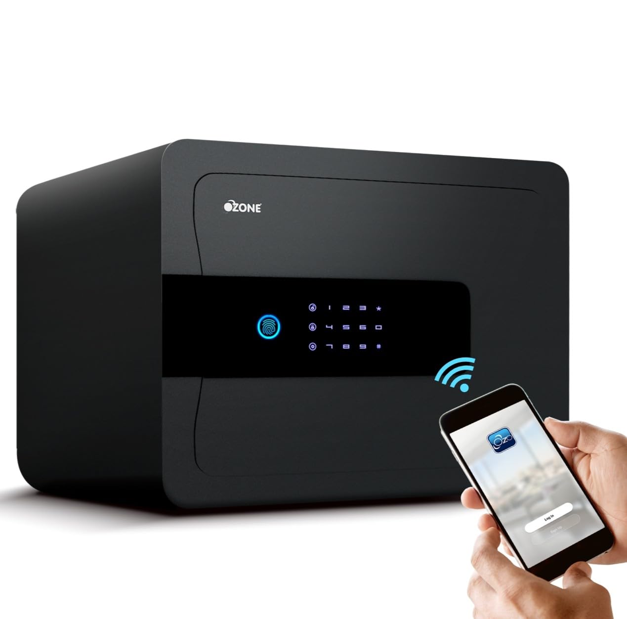 Ozone 30L Wi-Fi Enabled Safe Locker with 4-in-1 Unlocking (Fingerprint, Password, Mobile App, Emergency Key) - Alloy Steel