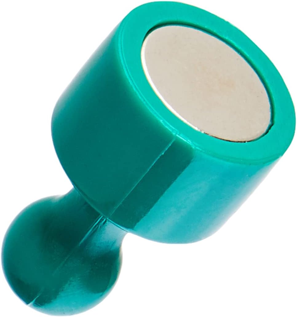 Green Skittle Magnet for Fridge, Office, Whiteboard, Noticeboard, Filing Cabinet - 12mm Dia x 21mm Tall - Pack of 12