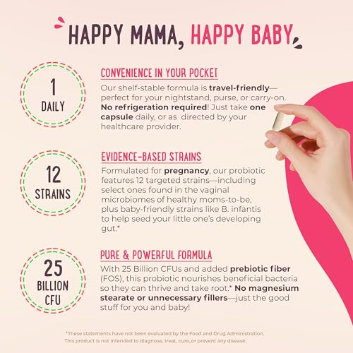 Image of Mama Natural Prenatal Probiotics for Women - Gut & Immune Support for Pregnancy, Breastfeeding & Postpartum* | 25 Billion CFU, 12 Strain Probiotic & Prebiotic Blend to Support Mom and Baby