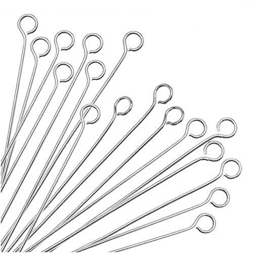 Beadaholique EP24/200S 50-Piece Open Eye Pins, 22-Gauge, 2-Inch, Silver