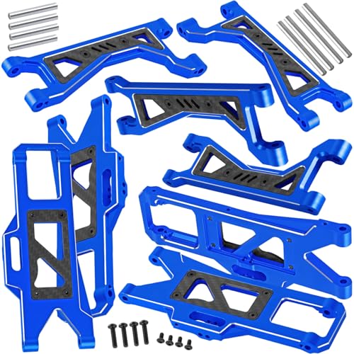 BRCatWPark Aluminum Suspension Arms Upgrades Part for 1/10 WideMaxx,RC Upper Suspension A-Arms & Lower Suspension Kits Hops Up,#89086-4,Navy Blue