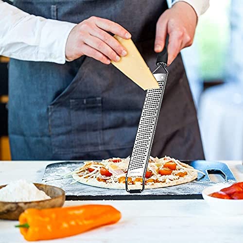 Musment Citrus Lemon Zester & Cheese Grater With A Vegetable Peeler- Parmesan Cheese, Lemon, Ginger, Garlic, Nutmeg, Vegetables, Fruits - Razor-Sharp Stainless Steel,Black,L #TOP1
