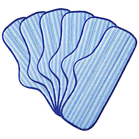 Newbealer 6 PCS Replacement Microfiber Pads Compatible with All-in-1 Steam Mop NV602, Premium Microfiber Steam Cleaner Pads, Durable, Washable and Reusable Cover