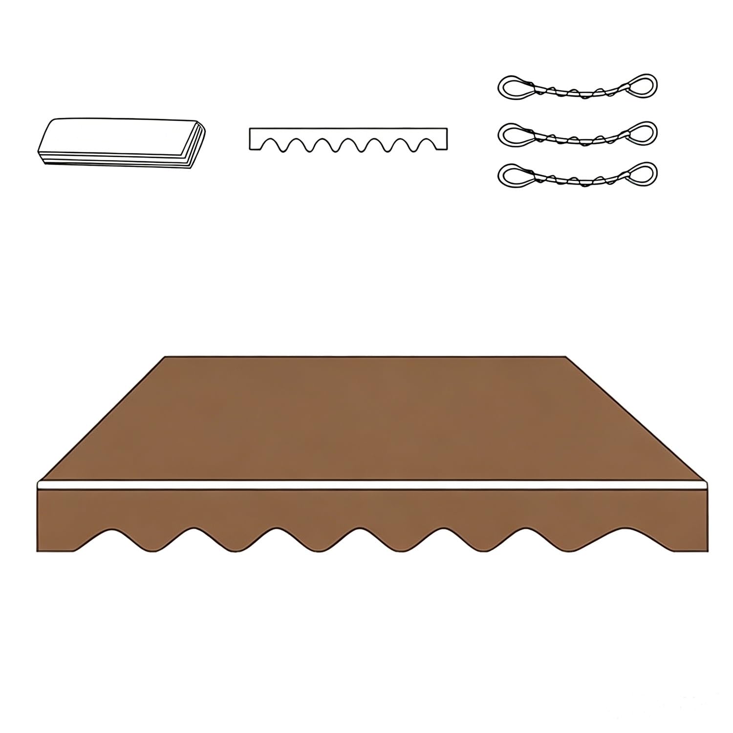 Générique Extérieur Tissu de Remplacement pour Auvent, Rétractable Tissu Imperméable 290 330 410 500 640 cm, Couverture d'auvent Indéchirable pour Terrasse Jardin Balcon(Coffee)