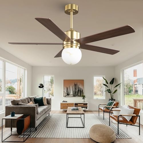 Vaczon 52 Inch Ceiling Fan with Light and Remote, Indoor