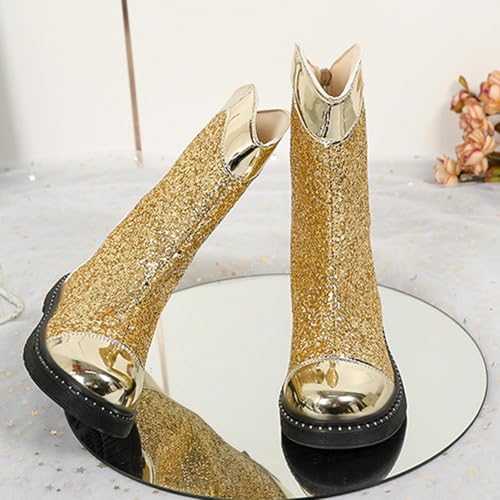 Girls Sparkly Rain Boots Waterproof Glitter Mid Calf Non Slip Rubber Boots Outdoor Party Fashion Shoes4