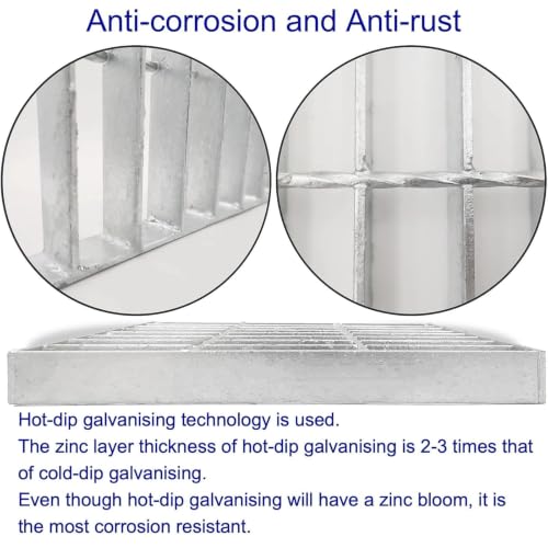 Image of Galvanized Steel Drain Grate, Driveway Channel Cover 10x10 in
