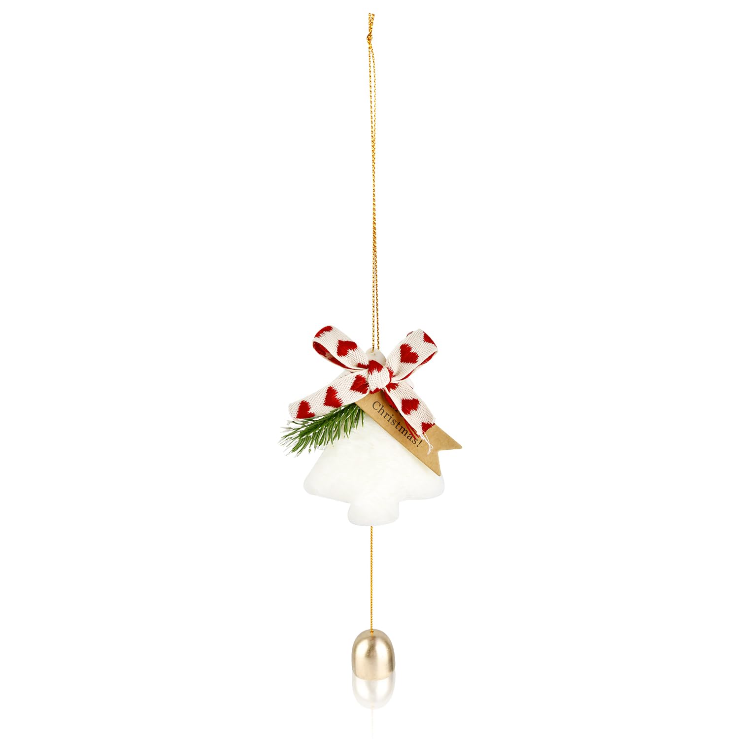 Rumyve Plush Tree Shape Decorations,Christmas Jingle Bells Ornaments,Christmas Plush Bell Ornaments,Christmas Decorations Indoor for Home, Windows or Cars(White)