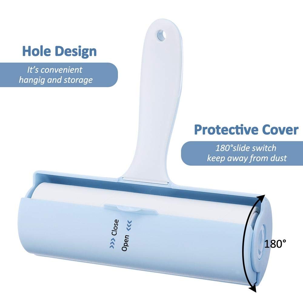 Tierhaarentferner Blau Sticky Roller Set Sticky Dust Paper Tearable Klebebürste Kleidung Fusselbürste Haarentfernungsset Mit Griff 2Set