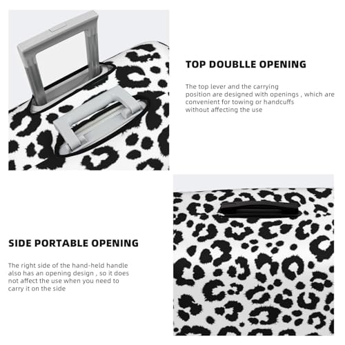 trendy black white Leopard print Travel Luggage Covers - Elasticity Suitcase Covers Protector for Luggage 18-32 Inch4