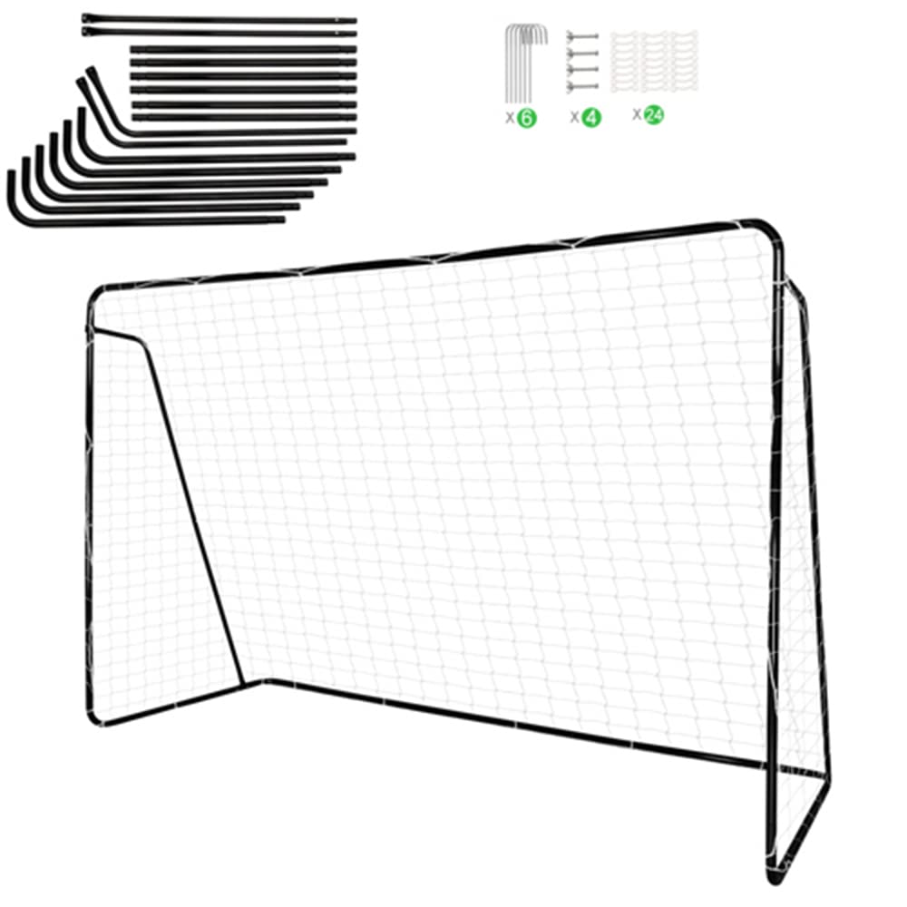Outvita But de Foot Cage de Foot pour Enfants 300 x 200 x 120 cm, Filet de Football pour Jardin/Cour/Parc/Plage - Noir