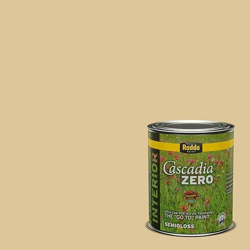 Vista 107 de Rodda Paint CASCADIA ZERO Interior Semi-Gloss Paint & Primer in One, Quart, Gold Tweed