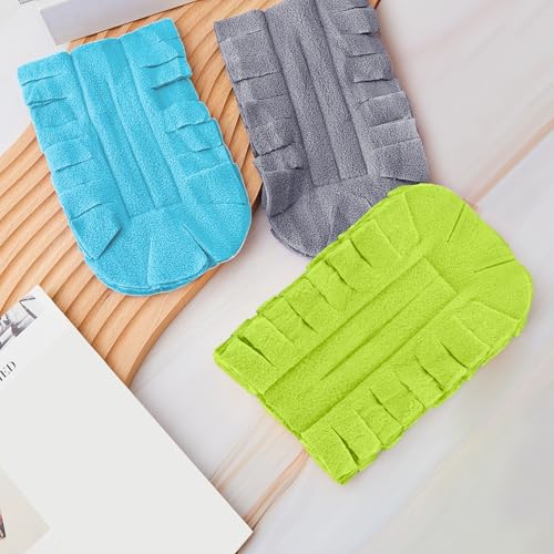 Image of Zubebe 12 Pcs Reusable Duster Refills Fleece,Blue,Green,Grey | Soft Polyester Fiber Flat Duster Refill Multi Surface Washable Cleaning Pad Tools for Home, Blinds, Car, Pet, Furniture, Fans