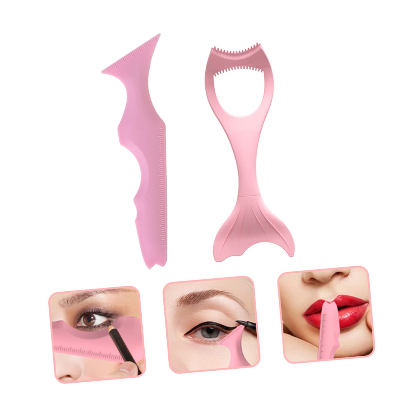 FRCOLOR Lot De 5 Pochoirs De Maquillage En Silicone Réutilisables Pour Eye-liner Sourcils Yeux Lèvres Mascara Pour Artistes 2 Pièces X 5