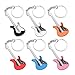6 Pezzi Portachiavi Chitarra Portachiavi Auto, Metallo Creativo Mini Chitarra Elettrica Portachiavi Ciondolo, Portachiavi Chitarra Fibbia Portachiavi Regalo Degli Uomini, Regalo Portachiavi di Natale