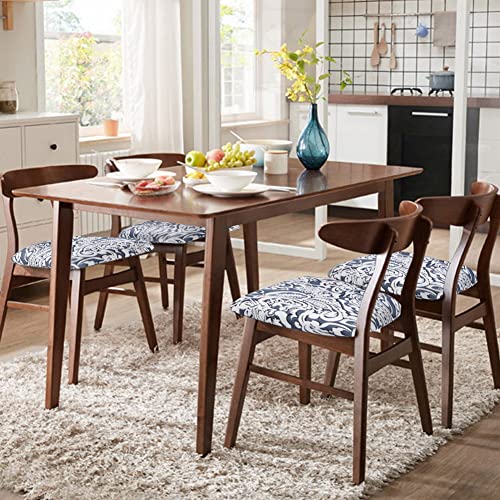 Image of SearchI Seat Covers for Dining Room Chairs Stretch Printed Chair Seat Covers Set of 6, Removable Washable Upholstered Chair Seat Protector Cushion Slipcovers for Kitchen, Office(Flowers Pattern9)