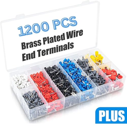 Image of COOLCOLD Tool Kit, Ferrule Crimping Tool Kit, with 1200PCS Wire End Ferrules & Crimper Plier, Self-adjustable Ratchet Tool Set for AWG 23-7 Electrical Wire Connectors, 0.25-10mm (Farrule Kit)