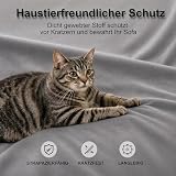 Loiion Anti Griffe Chat Canapé Impermeable Antidérapante Gris 340x180cm - 12