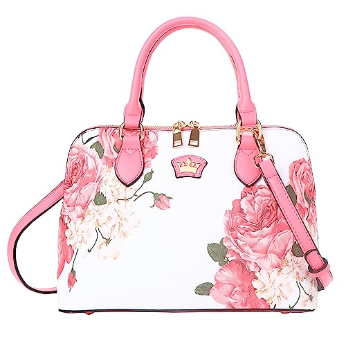 Cute Floral Purses for Women Small Crossbody Bags Zip Satchel Bag Trendy Womens Tote Handbags Shoulder Bag