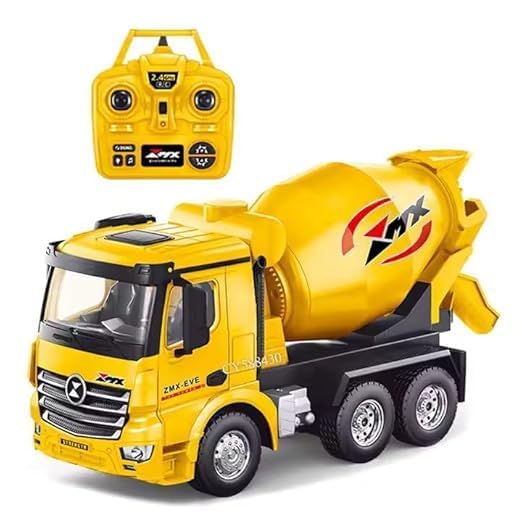 RC Cement Mixer 10 Channel 2.4G Fully Functional Electric Remote Control Construction Vehicle Heavy Duty Equipment Cement Transport Truck 360° Rotation Drum with Simulation Sound-Light.-image-33