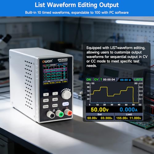 Image of OWON Lab Power Supply (0-300V 0-10A), Programmable Max 500w Constant Power Output with 0.05% high-Precision Voltage and Current Control and Output Enable /Disable Button SPE30055