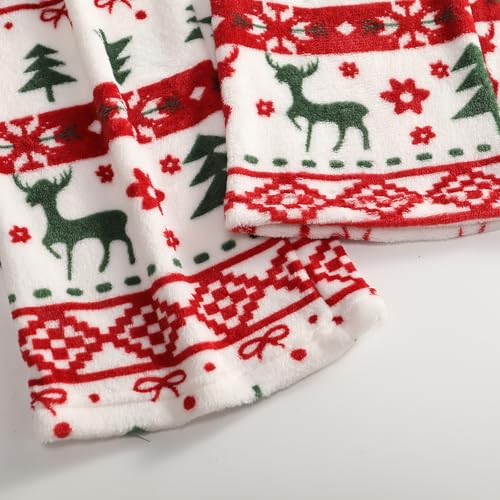 Womens Christmas Pajama Pants Christmas Tree Plush Flannel Sleep Pants - image 7