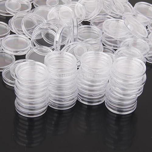 Contenedor plástico transparente para monedas 21mm 300 piezas miniatura 6
