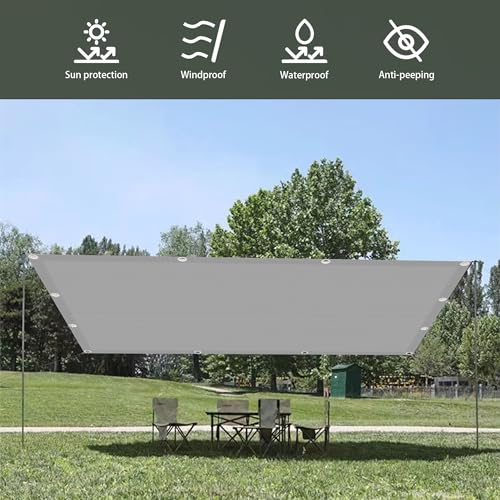 Voile d'ombrage rectangulaire 120x120 cm gris clair pour balcon et terrasse