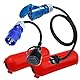 IntuiFlex CEE Adapter Kabel Schuko Stecker Kupplung Schutzbox/Kabelbox Set Rot - Camping Zubehör Boot Wohnmobil Wohnwagen Garten - Gummikabel H07RN-F 3x2,5mm² 230V 16A Camping Adapter Strom 1,5m 0,3m