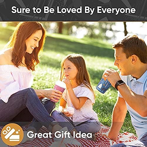 Baxendale Iced Coffee Sleeve for Medium Sized Cups - 2 Pack - Neoprene Iced Coffee Sleeve (2 PK Medium 22-24oz, Silver & Pink Glitter)