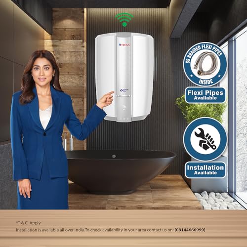 Image of Venus Splash Pro IOT | 25SW 25Litre Storage Water Heater | Iot enabled wifi controlled Smart Geyser Porcelain Enamelled Glass Lined Tank | 5star ENERGY SAVING rating | Guarantee 10 Years on Tank | 5AC