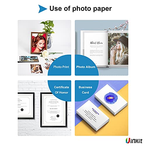 Uinkit 100 Sheets Photo Paper Glossy 11X17 Inkjet 50Lb Single Side Print Poster Playbill Obituary Papers For Funerals Bulletin Gallery Show Photographic 11 X 17 Copy Printing A3 Value Packed #TOP6