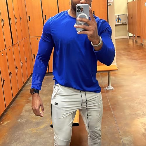 Image of BROKIG Mens Tapered Gym Joggers Pants Workout Sweat Pants | Athletic,Running,Hidden Zipper Pocket,Ankle Zip,Functional Breathable Mesh,Quick Dry,4-Way Stretch,Polyester Spandex Blend
