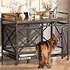 Large Dog Crate Furniture48 Inch Wooden Dog Kennel for XLarge Dogs Heavy Duty Dogs Furniture Indoor Wire Dog Cage with Adjustable Feet 360 WheelsDecorative Pet House End Table Antique Brown
