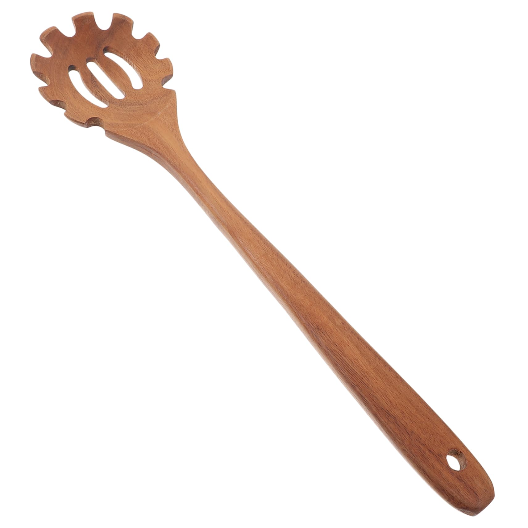 Cabilock Wooden Spoon Pasta Serving Utensil Noodle Strainer Hanging Hole Multi-purpose Kitchen Tool Random Style