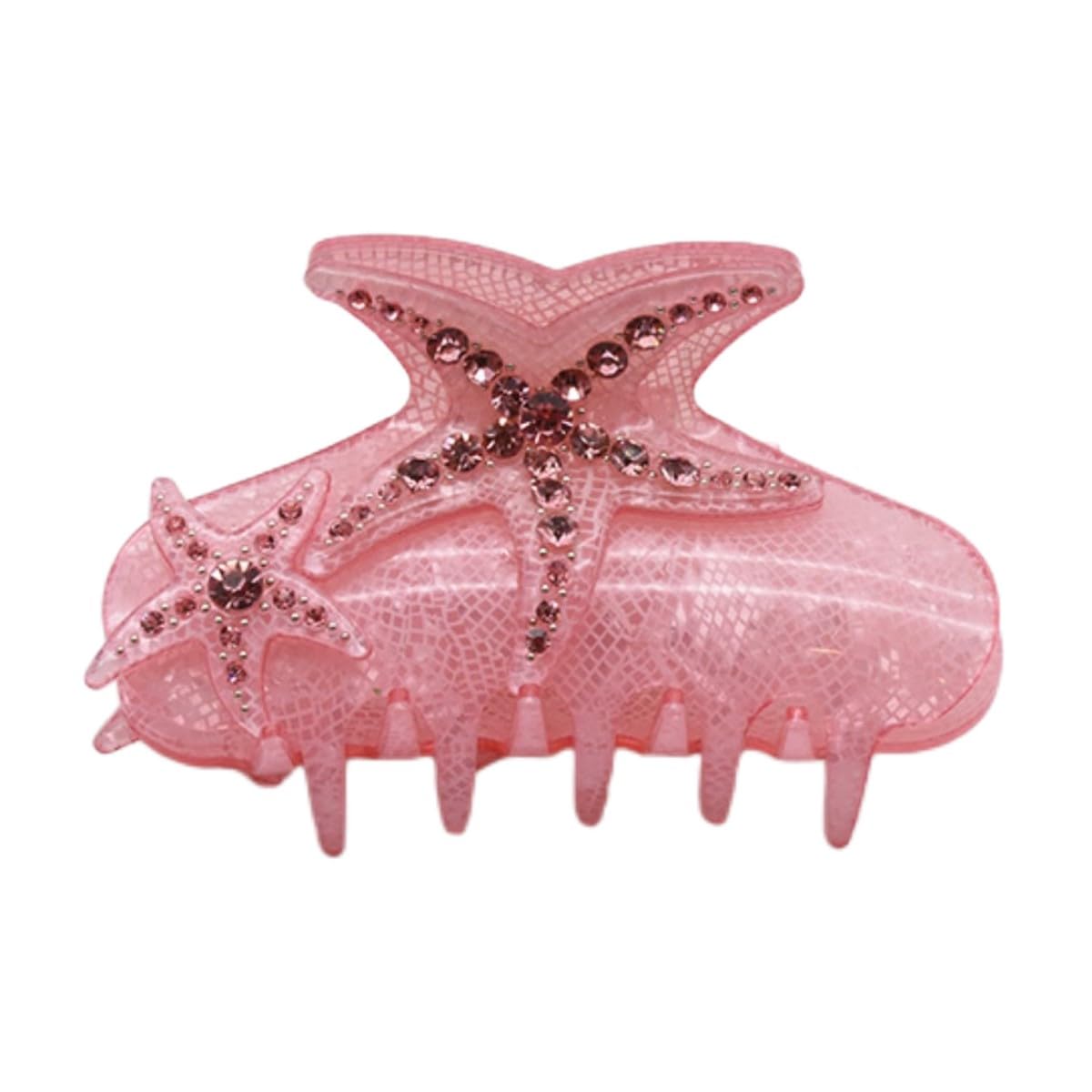 Colrful Gemstone Starfish Hair Clip,Acetate Claw Clips,Hair Clips for Women,Pink