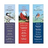 Your True Nature Advice from Nature 3 Bookmark Birds Set - Cardinal, Chickadee, Bluebird
