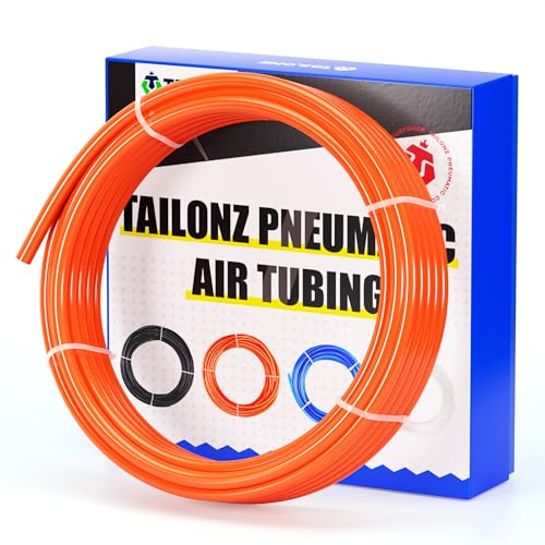 TAILONZ Pneumatic Tuyau à air en polyuréthane orange de 8 mm de diamètre extérieur de 10 mètres pour le transfert de fluides ou de conduites d'air