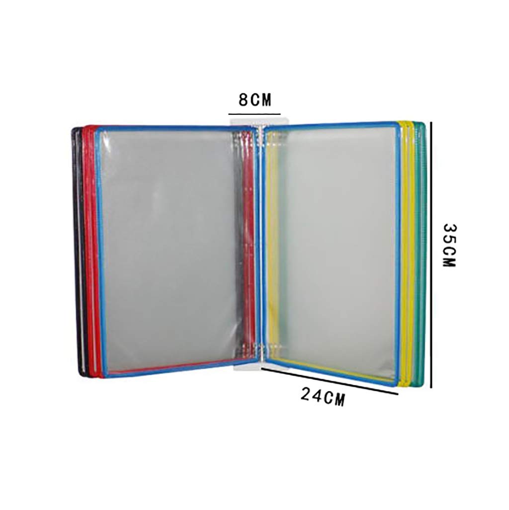 Uchwyt ścienny na teczki A4 Wiszący organizer Uchwyt na teczki z klapką 10-stronicowy wyświetlacz magnetyczny 35,5 x 24,8 cm