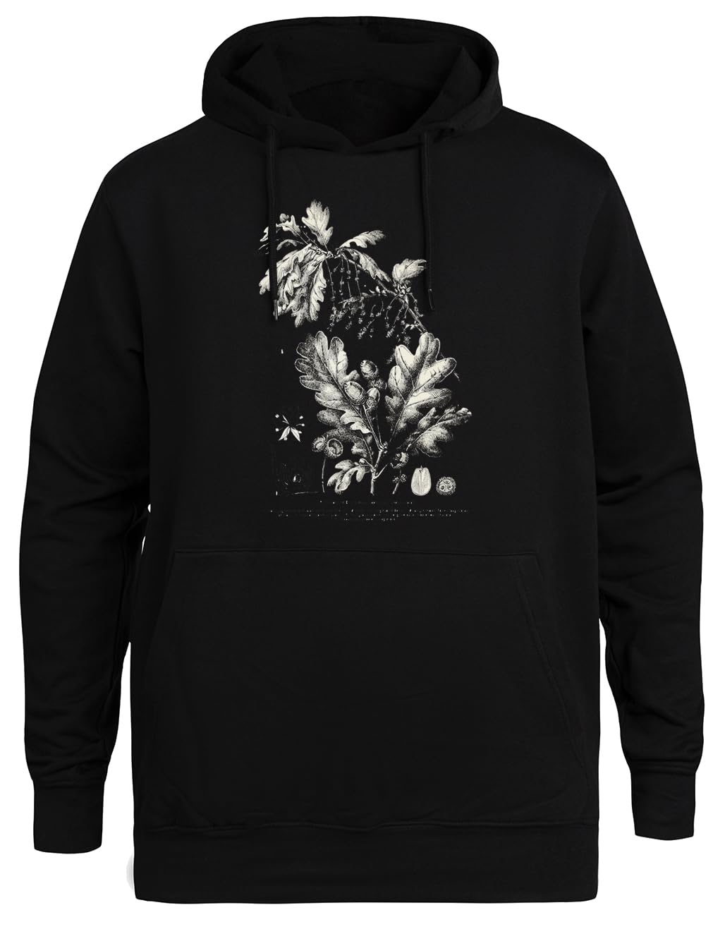 Liść Dębu Naukowy Unisex Czarna Bluza Ekologiczna z Kapturem Unisex Black Hoodie Eco-Friendly Hooded Jacket