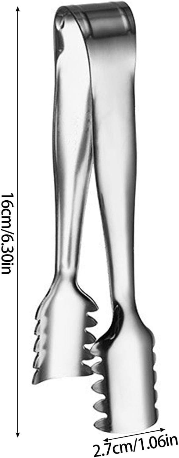 Practical Ice Cubes Claws Tongs with Nonslip Teeth Premium Nonrust Steel for Cocktails Mixing and Kitchen Use Nonrust Steel Ice Tongs