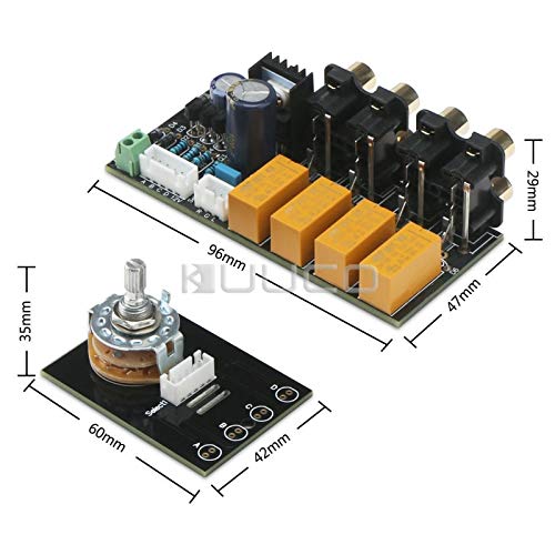 Davitu Electrical Equipments Supplies - 5 PCS/LTO AC 12 ~ 15V Controll Module 4 Channel Audio Switching Board/Audio Input signal Selector Relay Board + RCA