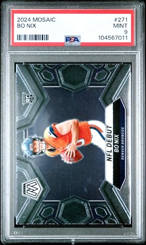 Graded 2024 Panini Mosaic Bo Nix #271 Rookie RC Football Card PSA 9 Mint