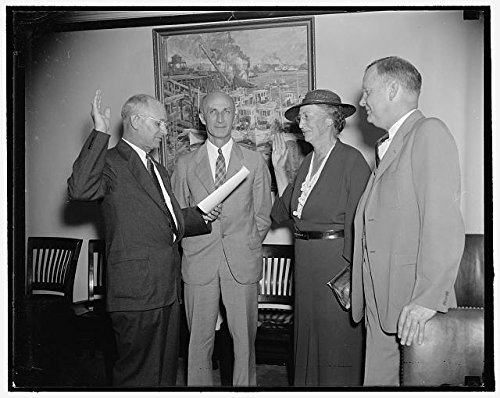 Historic Photographs, LLC Photo: Takes Oath, Mary Dewson, George L Scott, Edwin Bigge, Frank Bane, Washington DC, 1937 Size: