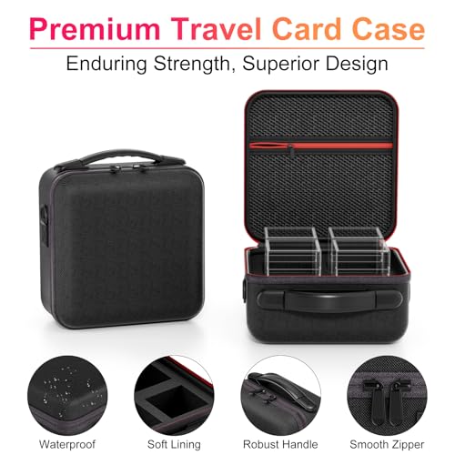 Image of Proijeut Card Deck Box with Portable Case, 4 Pack Clear Commander Deck Box with 4 Dividers, Holds 400+ Double Sleeved Cards, Fit for MTG, YuGiOh, TCG