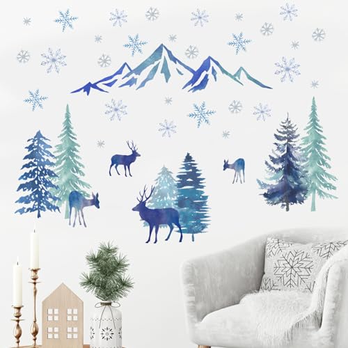 Adhesivos de pared Winter Wonderland Mfault 35x12 pulgadas miniatura 3